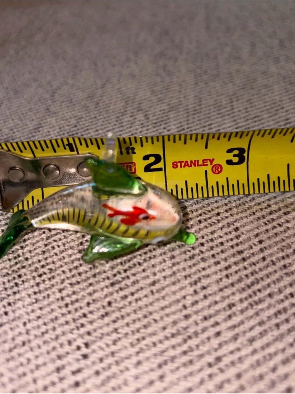 Glass Dolphin Ornament - Green and Blue Decorative Fish set of 2